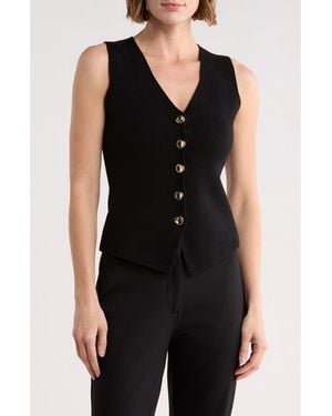 Blu Pepper Button-Up Vest - Black