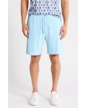 Bugatchi Cotton French Terry Shorts - Blue