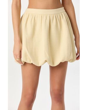 Astr Tweed Bubble Hem Miniskirt - Natural