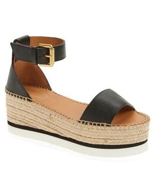 See By Chloé Glyn Espadrille Platform Sandal - Black