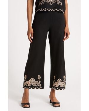 Ellen Tracy Embroidered Pants - Black