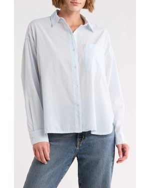 James Perse Oversize Long Sleeve Button-Up Shirt - Blue
