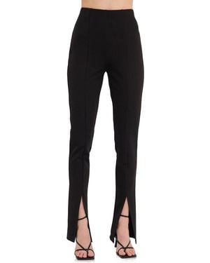 Grey Lab Lab Front Slit Flared Pants - Black