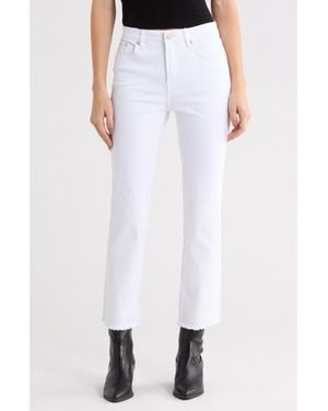 Seven7 High Waist Ankle Straight Leg Jeans - White