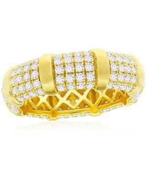 Simona Pavé Cz Band Ring - Yellow