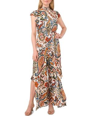Halogen® Flutter Sleeve Wide Leg Jumpsuit - Metallic
