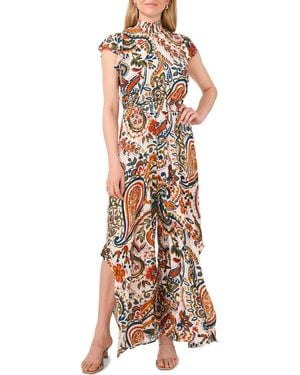 Halogen® Flutter Sleeve Wide Leg Jumpsuit - Metallic