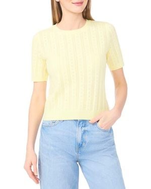 Cece Pointelle Knit Sweater - Blue