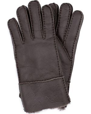 Surell Genuine Shearing Leather Gloves - Brown