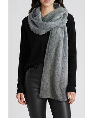 Portolano Cashmere Cable Knit Scarf - Black