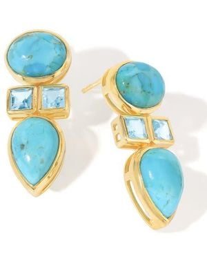 YS GEMS Stabilized & Topaz Drop Earrings - Blue