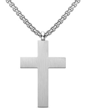 EDFORCE Cross Pendant Necklace - White