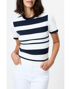 French Connection Maxime Stripe Short Sleeve Top - Blue
