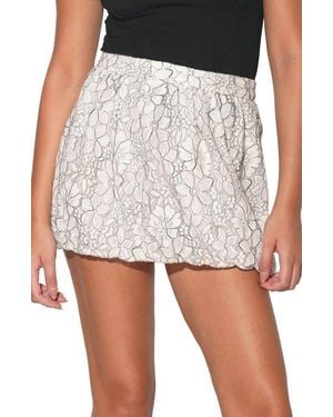 Walter Baker Marta Floral Jacquard Bubble Miniskirt - White