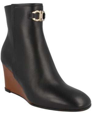 Ferragamo Catuja Wedge Bootie - Black