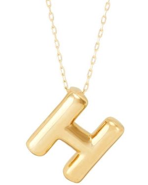 Frankie & Zoe Initial Pendant Necklace - Metallic
