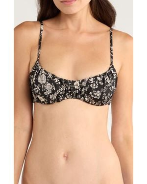 Ulla Johnson Naomi Ruched Bikini Top - Black