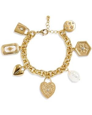 Nordstrom Rack Sentiment Charm Bracelet - Metallic