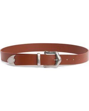 GOOD AMERICAN Classic Western Leather Belt - Brown