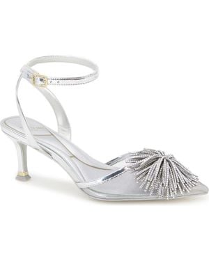 Kenneth Cole Umi Starburst Ankle Strap Pointed Toe Pump - White