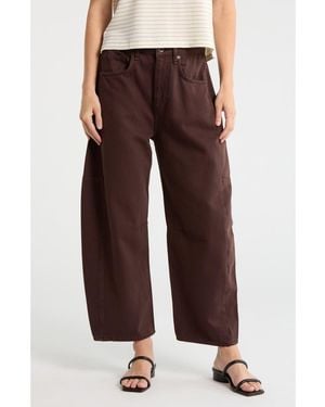 Rag & Bone Chase High Waist Barrel Leg Jeans - Brown