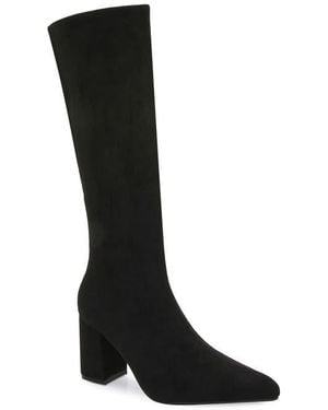 BERNESS Faux Suede Knee High Boot - Black
