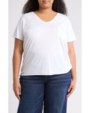 Caslon Rolled Burnout Top - White