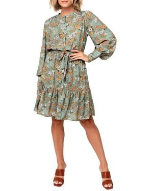 Gibsonlook Floral Long Sleeve Dress - Multicolor