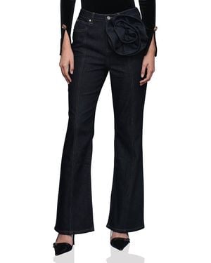 Avec Les Filles Rosette Detail High Waist Jeans - Black