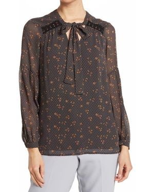 DR2 by Daniel Rainn Daniel Rainn Low Bow Peplum Back Top - Brown