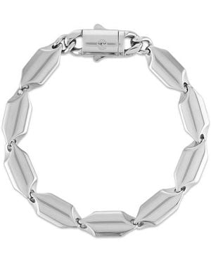 Esquire Stainless Steel Station Chain Bracelet - White