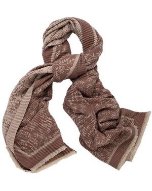 Saachi Floral Crinkle Scarf - Brown