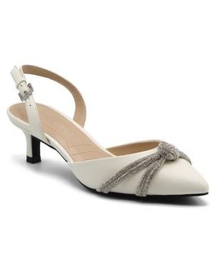 Adrienne Vittadini Sabriel Rhinestone Bow Pump - White