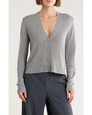 Max Studio V-Neck Cardigan - Gray