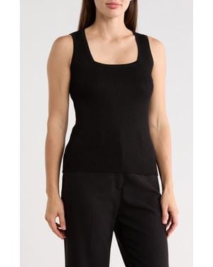Tahari Square Neck Tank - Black