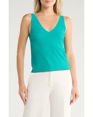 Theory Double V Sweater Tank - Blue