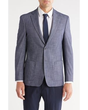Calvin Klein Crosshatch Notch Lapel Sport Coat - Blue
