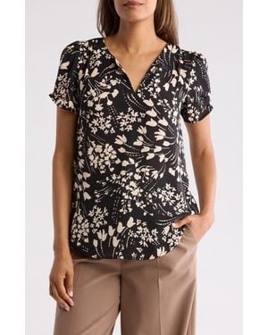 DR2 by Daniel Rainn Daniel Rainn Pinch Sleeve Blouse - Black