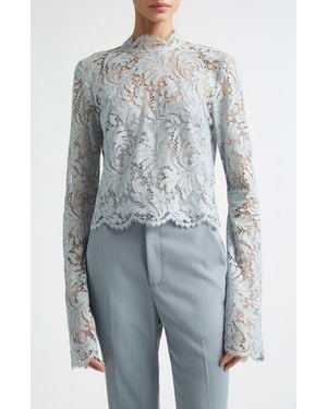A.L.C. Margot Lace Mock Neck Top - Blue