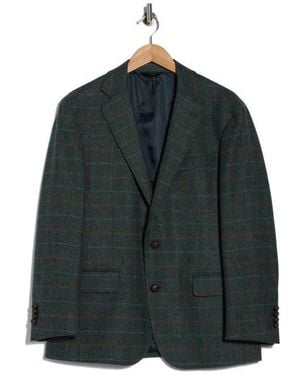 Brooks Brothers Plaid Tweed Wool Blazer - Green