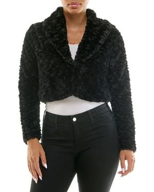 Nina Leonard Faux Fur Bolero - Black