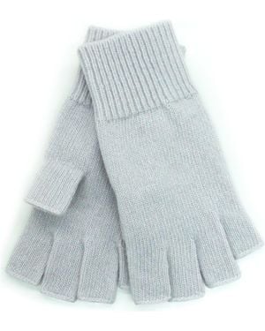 Portolano Fingerless Cashmere Gloves - Blue