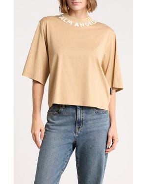 Palm Angels The Neck Logo T-Shirt - Blue