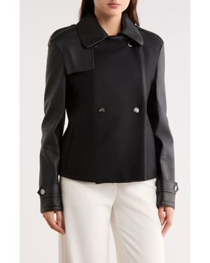 Longchamp Wool Blend & Lambskin Leather Jacket - Black