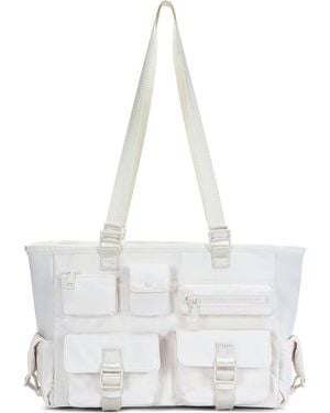 Sasha + Sofi Multi Pocket Tote With Crossbody Strap - White