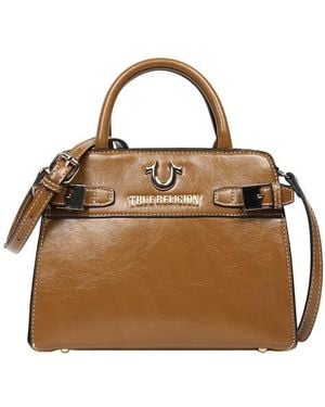 TRUE RELIGION Buckle Tab Tote Bag - Brown