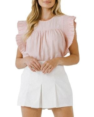English Factory Ruffle Detail Top - White