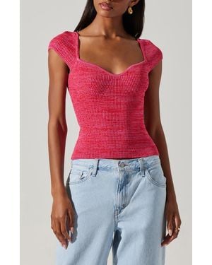 Astr Eloah Ribbed Top - Red