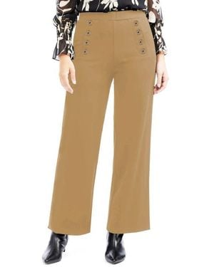 Ellen Tracy Sailor Wide Leg Pull-On Pants - Natural