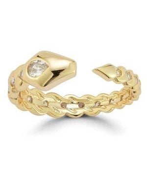 Chloe and Madison Snake Cubic Zirconia Split Shank Ring - Metallic